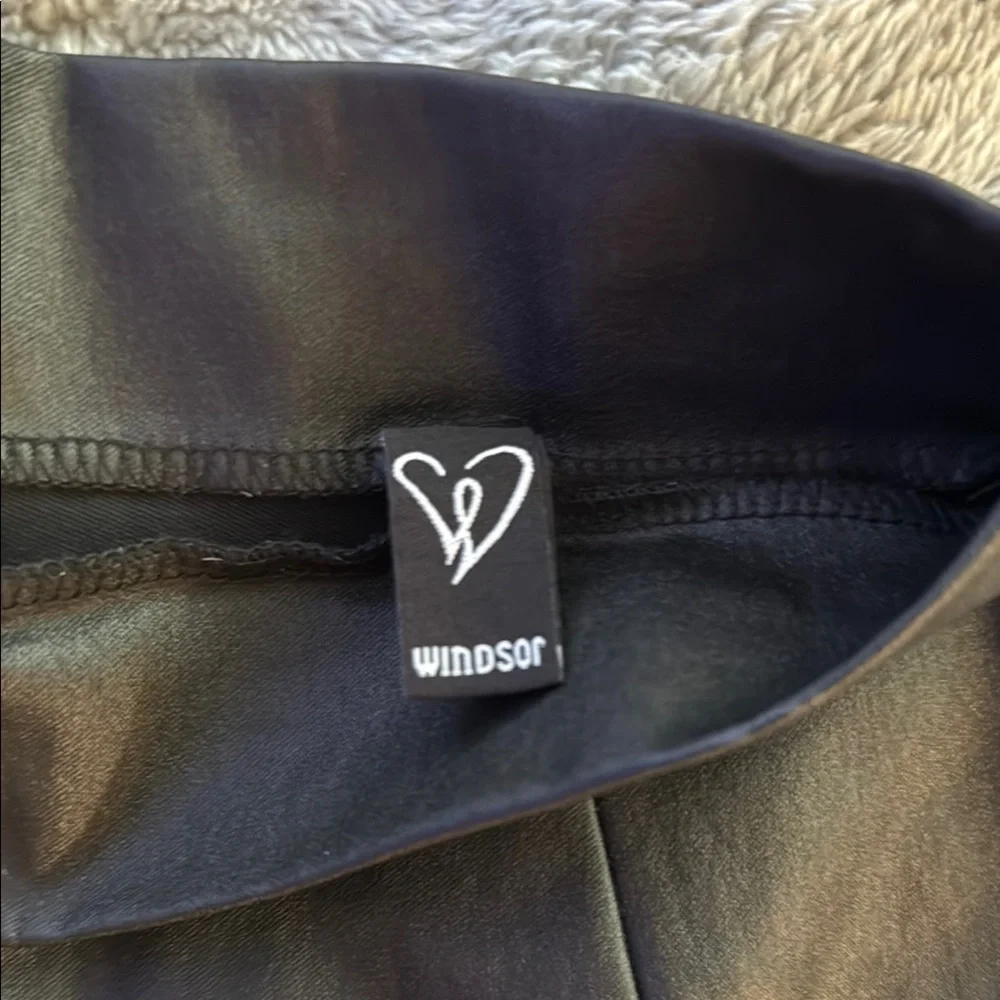 Black Faux Leather Women's Shorts - Picture 2 of 7